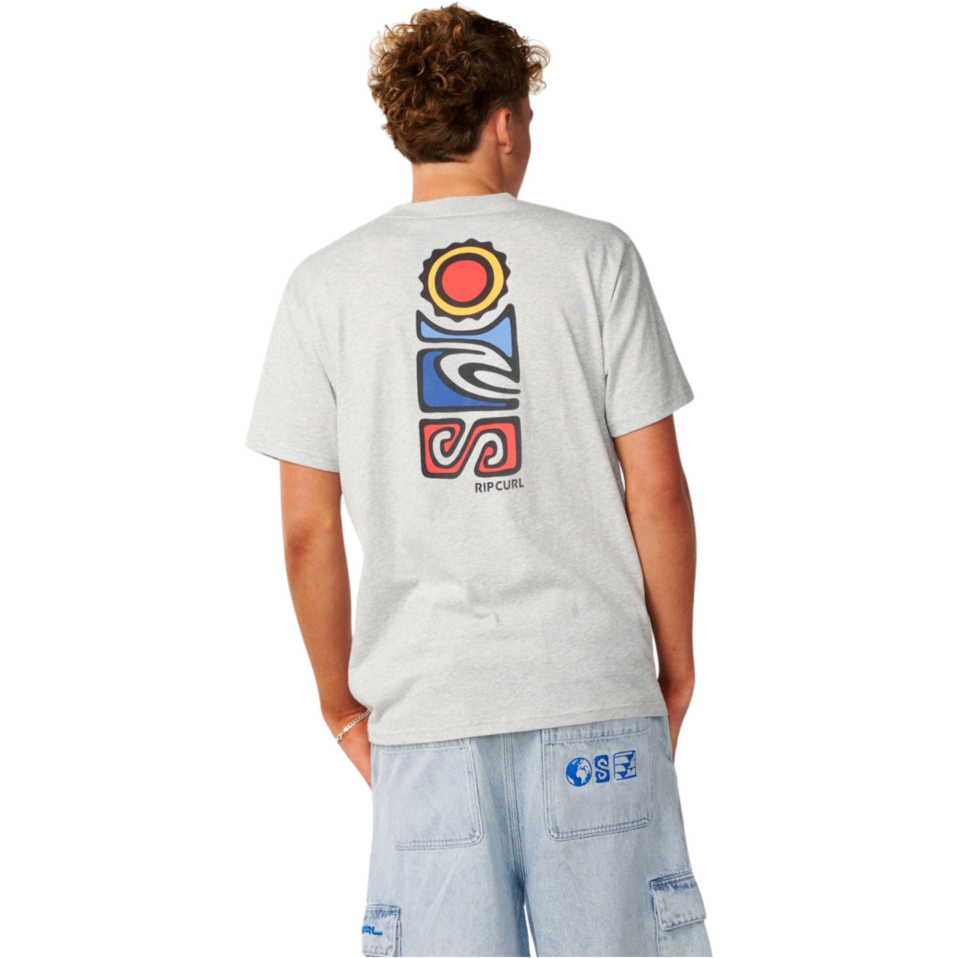 Rip Curl Mens Search Series Vaporcool Stack Relaxed T-Shirt 16IMTE - Grey Marle